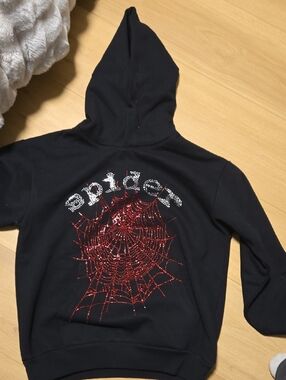 Black Rhinestone Sp5der Hoodie